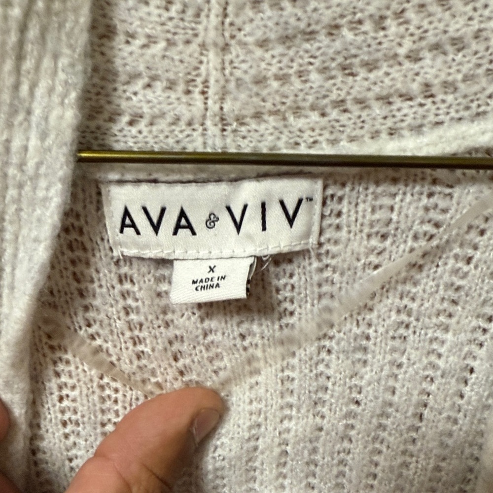 Ava & Viv Gray Ribbed Robe - Picture 3 of 8